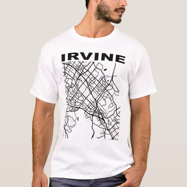 Camiseta Mapa de la calle Irvine City de California Souveni (Anverso)