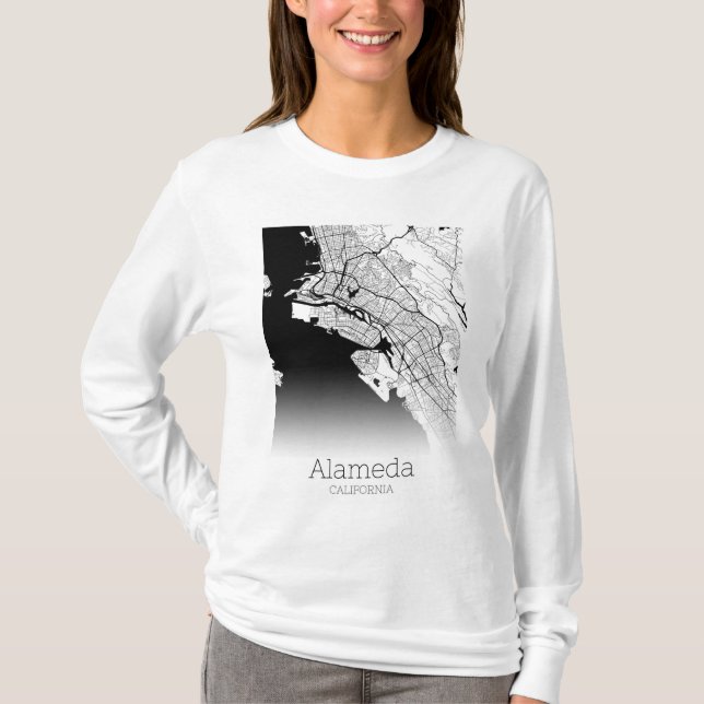 Camiseta Mapa de la ciudad de Alameda (Anverso)