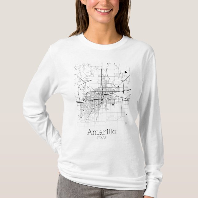Camiseta Mapa de la ciudad de Amarillo (Anverso)