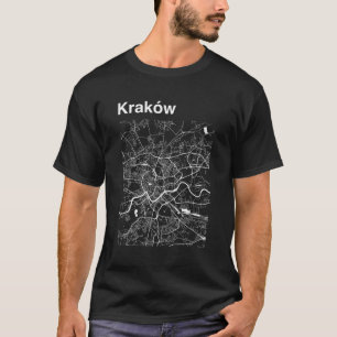 Camiseta Mapa de la ciudad de Cracovia Polonia