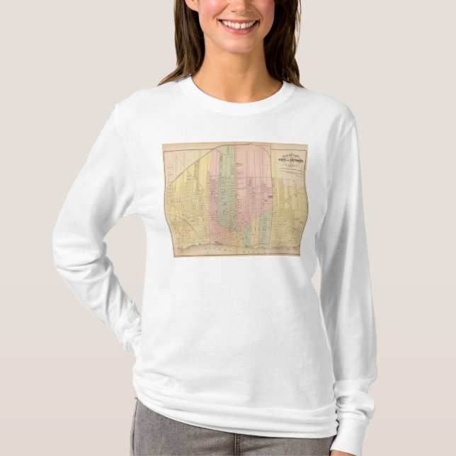 Camiseta Mapa de la ciudad de Detroit (Anverso)