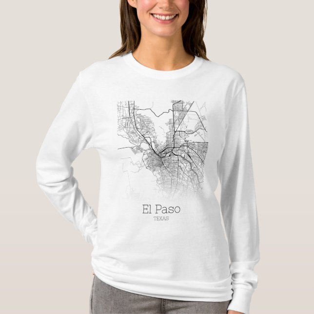 Camiseta Mapa de la ciudad de El Paso (Anverso)