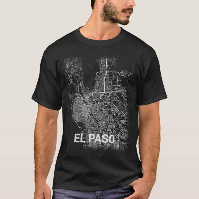 Camiseta Mapa de la ciudad de El Paso (AMPLIACIÓN DE FOTO) (Anverso)