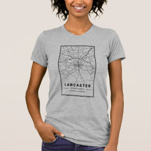 Camiseta Mapa de la ciudad de Lancaster Pennsylvania   Esti