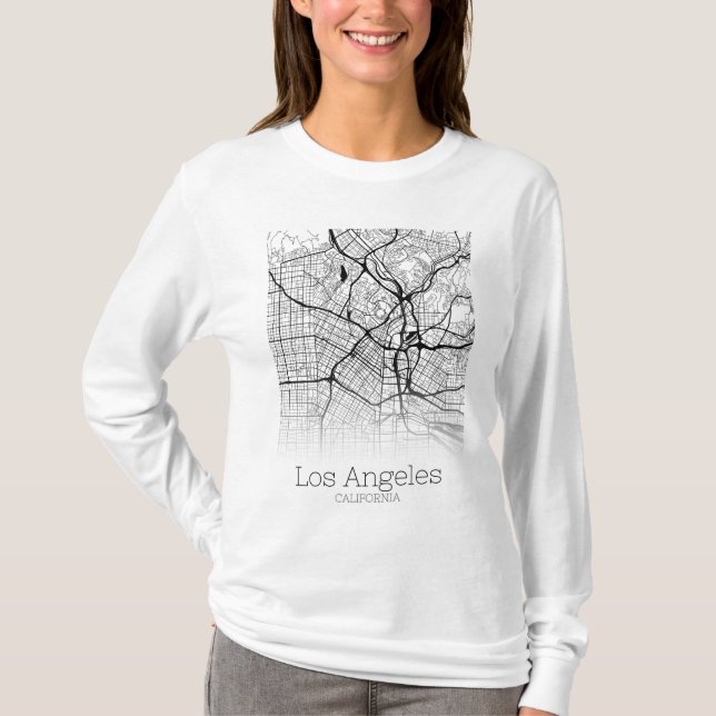 Camiseta Mapa de la ciudad de Los Ángeles (Anverso)