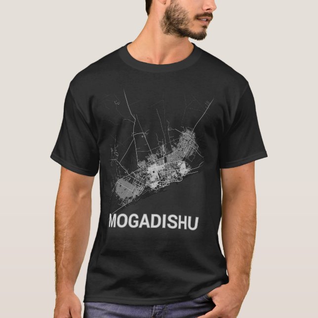 Camiseta Mapa de la ciudad de Mogadishu (GRAN IMPRESIÓN) (Anverso)