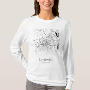 Camiseta Mapa de la ciudad de Nashville