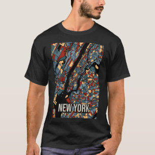Camiseta Mapa de la ciudad de Nueva York - Colorido Ar Resu