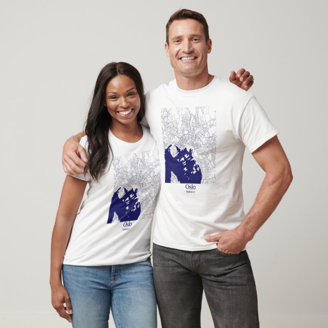 Camiseta Mapa de la ciudad de Oslo (Unisexo)