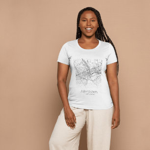 Camiseta Mapa de la ciudad de PA Allentown