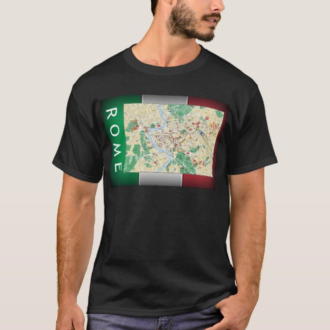 Camiseta Mapa de la ciudad de Roma (Anverso)
