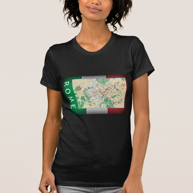 Camiseta Mapa de la ciudad de Roma (Anverso)