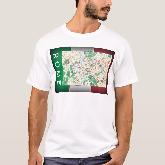 Camiseta Mapa de la ciudad de Roma (Anverso)