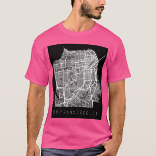 Camiseta mapa de la ciudad de San Francisco California CA e