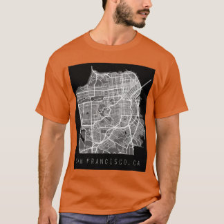 Camiseta Mapa de la ciudad de San Francisco California CA e
