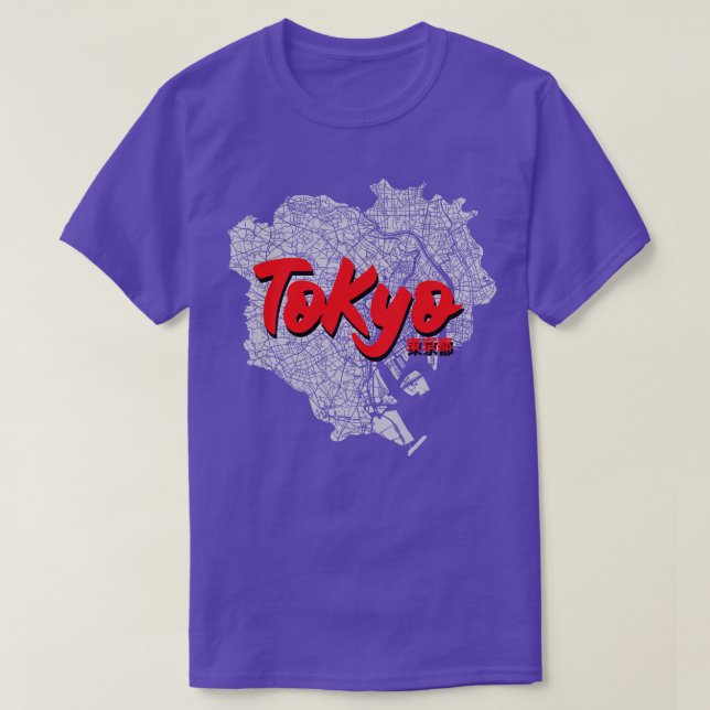 Camiseta Mapa de la ciudad de Tokio (Diseño del anverso)