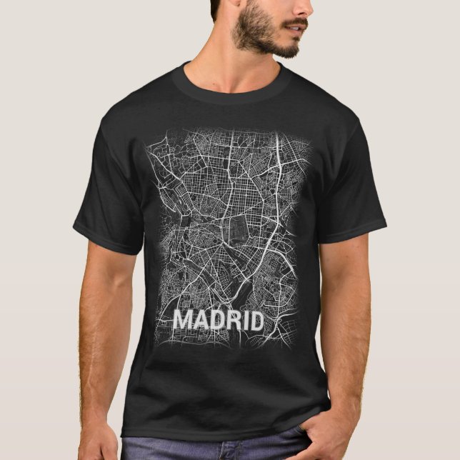 Camiseta Mapa de la ciudad del centro de Madrid (AMPLIACIÓN (Anverso)