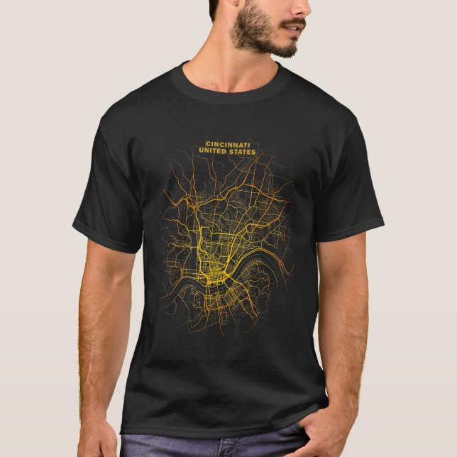 Camiseta mapa de la ciudad viaje calle recuerdo del turista (Anverso)
