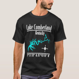 Camiseta Mapa de la costa del lago Cumberland Kentucky Coor