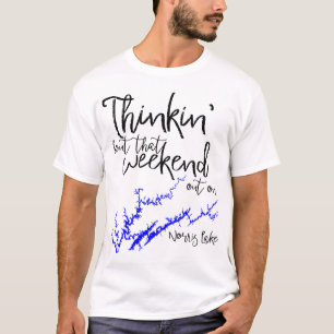Camiseta Mapa de la costa negra y azul del lago Norris Tenn