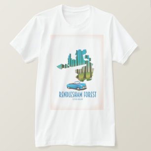 Camiseta Mapa de la época de Rendlesham Forest Suffolk