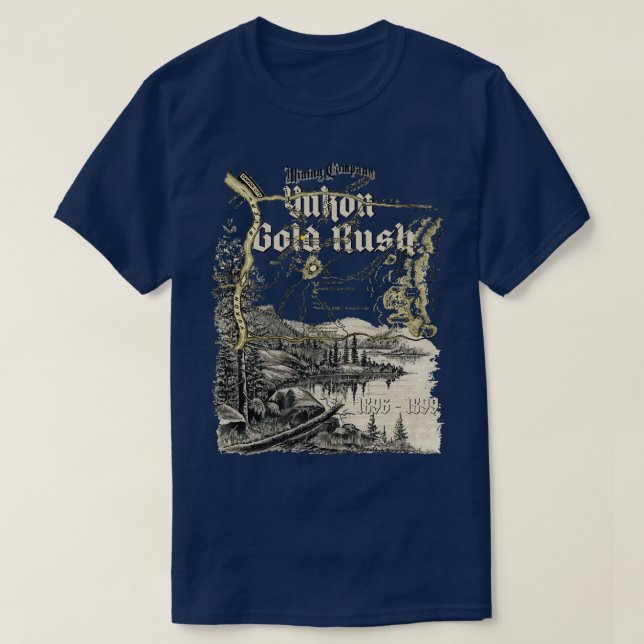 Camiseta Mapa de la fiebre del oro de Yukón 18961899 (Diseño del anverso)