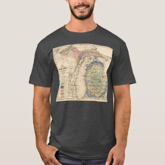 Camiseta Mapa de la geología de Michigan 1873