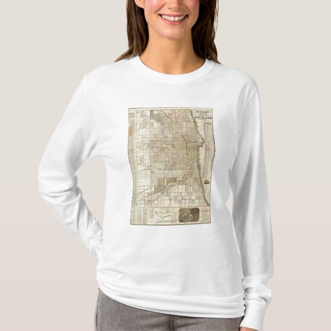 Camiseta Mapa de la guía de Blanchard de Chicago (Anverso)