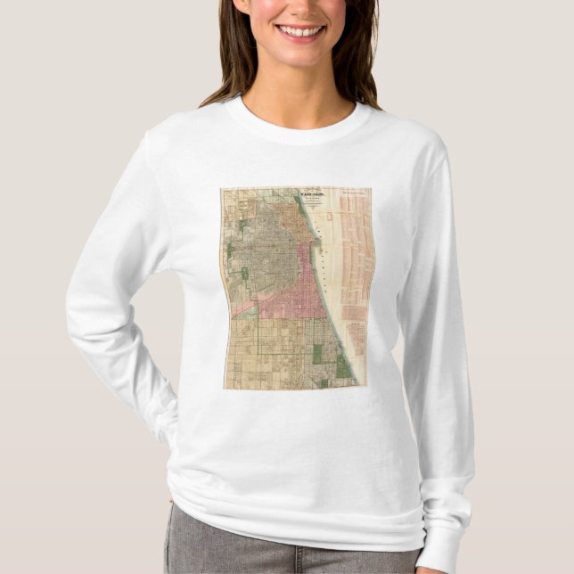 Camiseta Mapa de la guía de Blanchard de Chicago (Anverso)