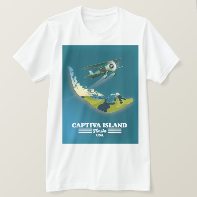 Camiseta Mapa de la isla Captiva Florida EE. UU. (Anverso del diseño)