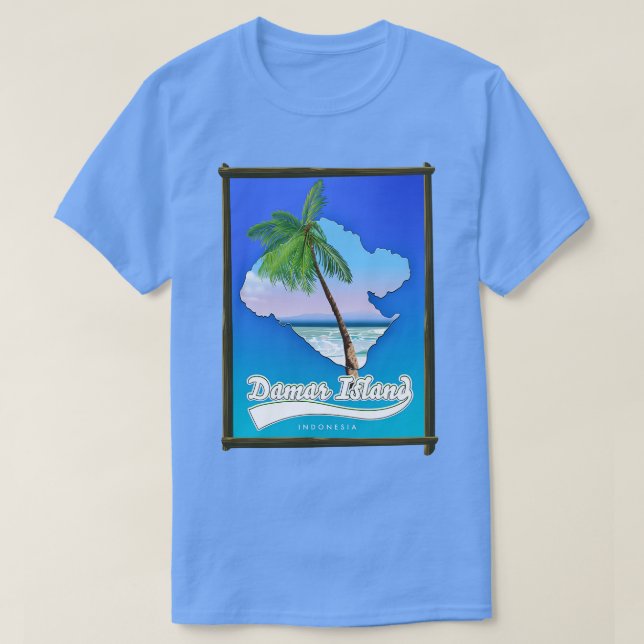 Camiseta Mapa de la isla Damar Indonesia (Diseño del anverso)