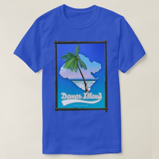 Camiseta Mapa de la isla Damar Indonesia (Diseño del anverso)