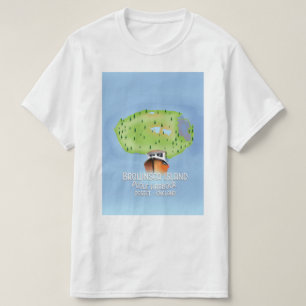 Camiseta Mapa de la isla de Brownsea, Poole, Dorset,