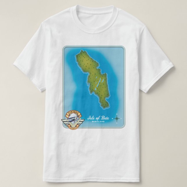 Camiseta Mapa de la Isla de Bute (Diseño del anverso)