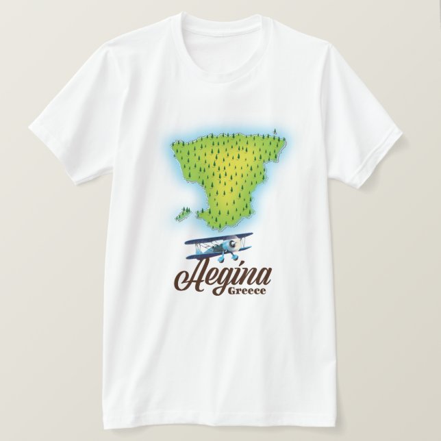 Camiseta Mapa de la isla de Egina Grecia (Anverso del diseño)