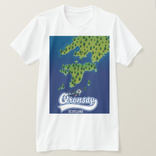 Camiseta Mapa de la isla de Escocia de Oronsay