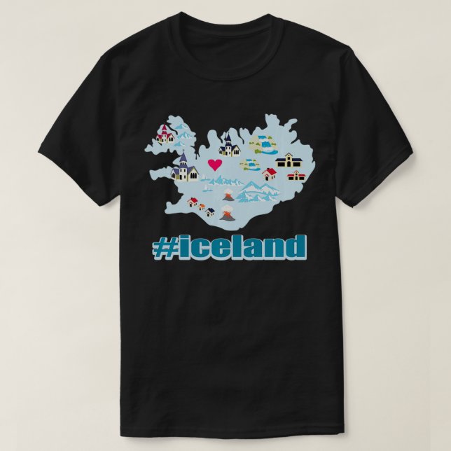 Camiseta Mapa de la isla de Guay Viking, graciosa e islande (Diseño del anverso)