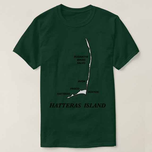 CAMISETA MAPA DE LA ISLA DE HATTERAS CON ALDEAS (Diseño del anverso)