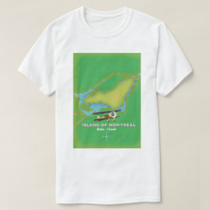 Camiseta Mapa de la isla de Montreal en Canadá