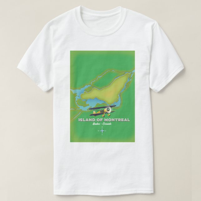 Camiseta Mapa de la isla de Montreal en Canadá (Diseño del anverso)