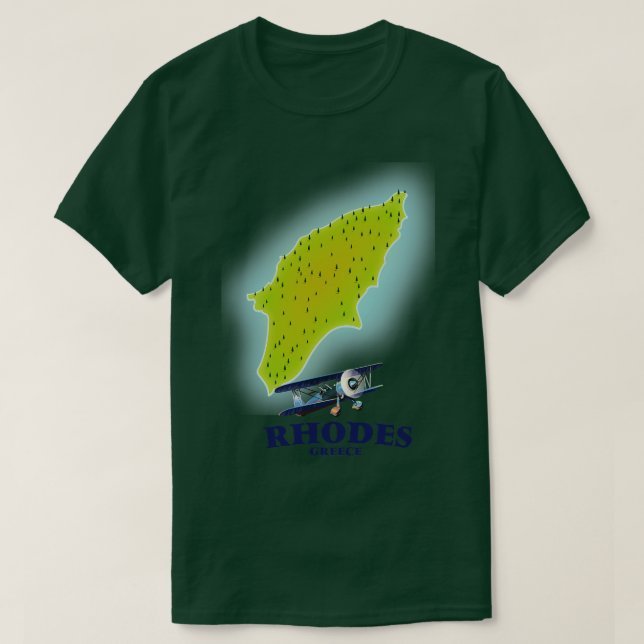 Camiseta Mapa de la isla de Rhodes Grecia (Diseño del anverso)