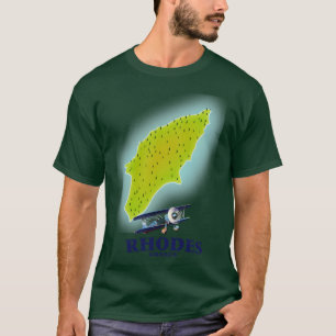 Camiseta Mapa de la isla de Rhodes Grecia