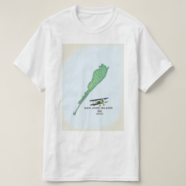 Camiseta Mapa de la isla de San José Texas EE. UU. (Diseño del anverso)