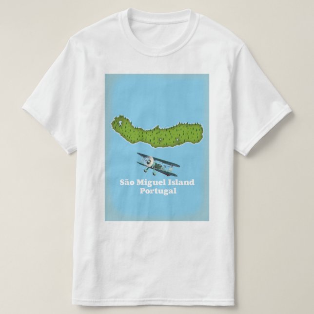 Camiseta Mapa de la isla de São Miguel Portugal (Diseño del anverso)