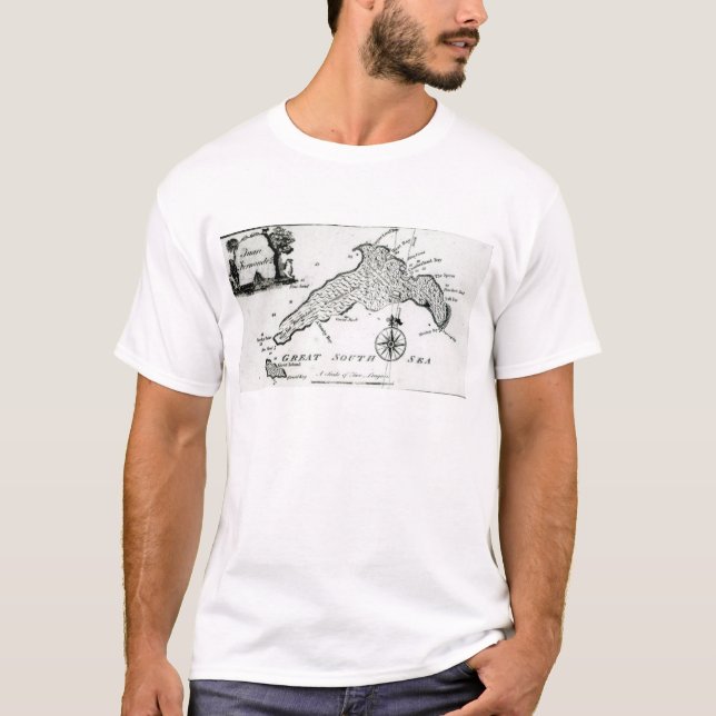 Camiseta Mapa de la isla de South Pacific, 1800 (Anverso)