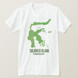 Camiseta Mapa de la isla de Sulawesi en Indonesia