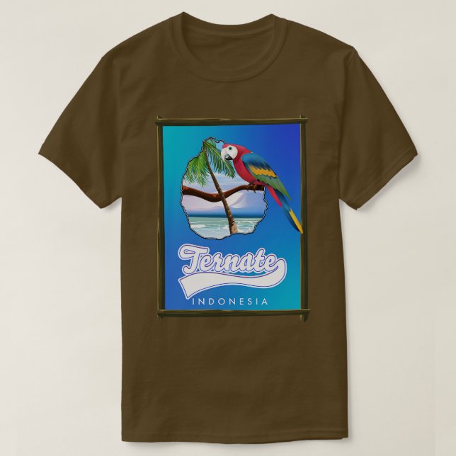 Camiseta Mapa de la isla de Ternate Indonesia (Diseño del anverso)