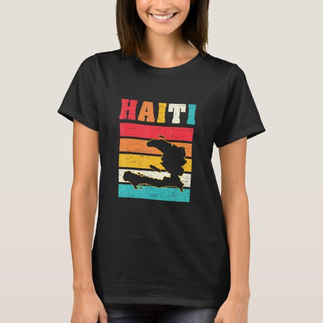 Camiseta Mapa de la isla del Orgullo Haitiano para una band (Anverso)