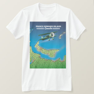 Camiseta Mapa de la Isla del Príncipe Eduardo, Canadá.