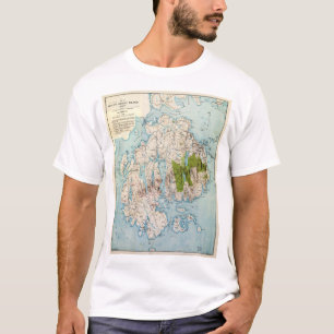 Camiseta Mapa de la isla desierta del soporte, Maine (1917)